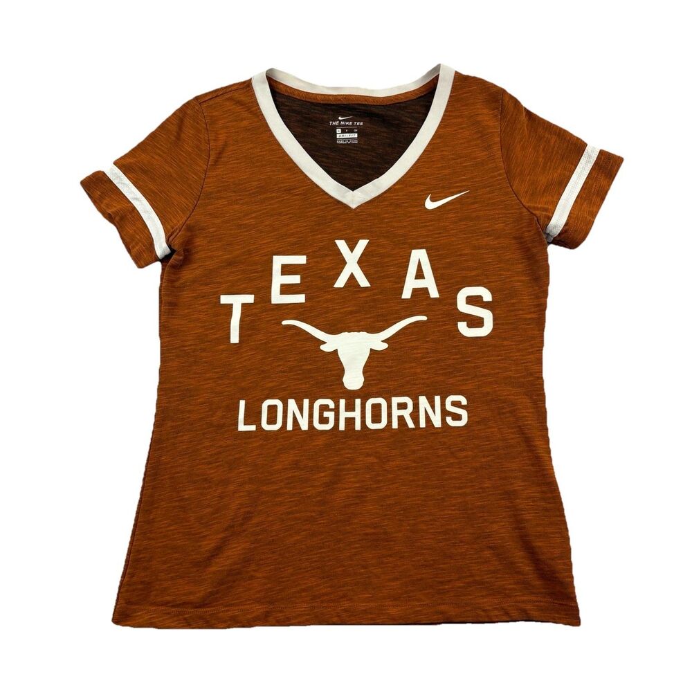 Texas Longhorns Nike Dri Fit T Shirt Womens Small Striped Sleeve
